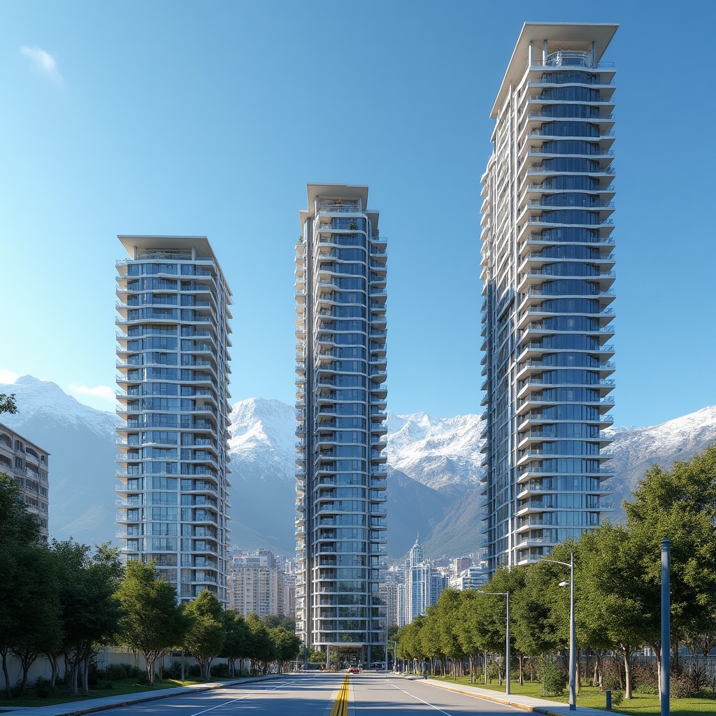 Santiago skyline showing new residential towers in metropolitan communes